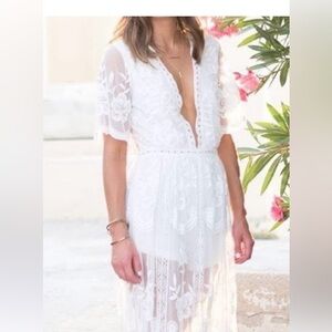Honey Punch White Lace Dress